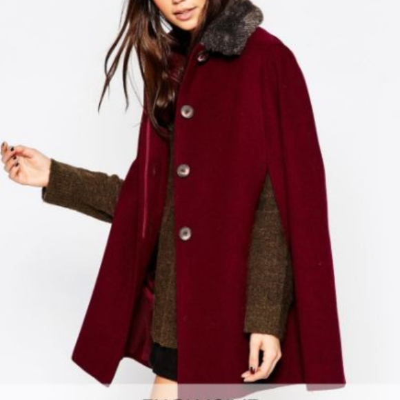 🛑🛑SOLD🛑🛑Helene Berman Faux Fur-Collar Cape . - Picture 3 of 3